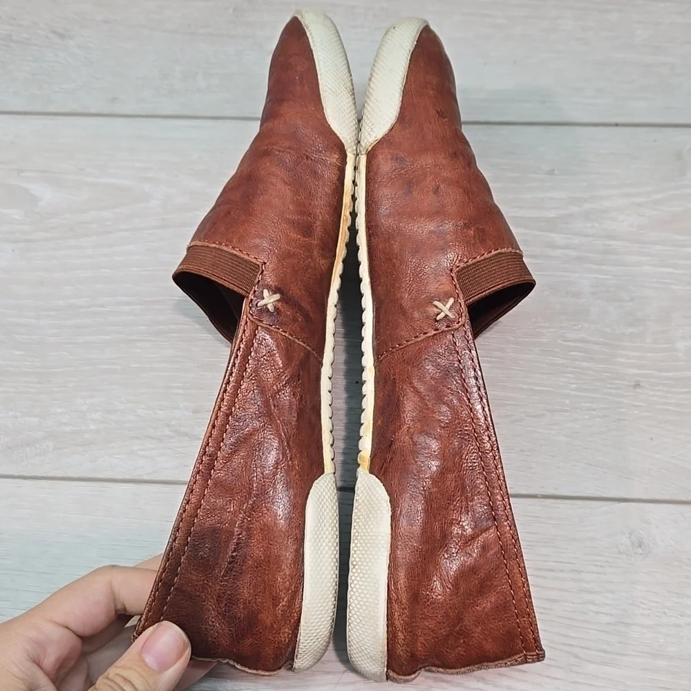 Frye Women Melanie Brown Leather Slip-On Flats Shoes Sz 7.5M